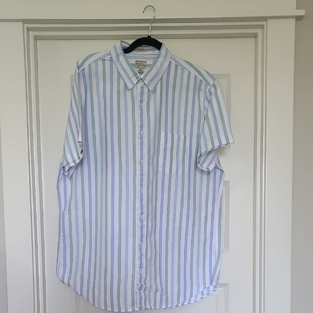 J. Crew Light Blue and White Striped Shirt